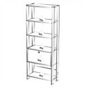 Ver imagem 5 de Kit 2 Estantes Multiuso Alta 4 Prateleiras 1 Porta 166CMX126CM Match Artely Branco