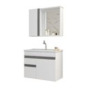 Ver imagem 1 de Gabinete Armario para Banheiro Firenze com Espelheira e Cuba Branco