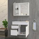 Ver imagem 3 de Gabinete Armario para Banheiro Firenze com Espelheira e Cuba Branco