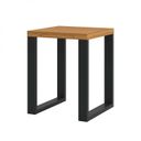 Ver imagem 2 de Mesa Lateral 44x44cm Industrial Marrom Freijó/Preto Fosco
