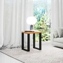 Ver imagem 1 de Mesa Lateral 44x44cm Industrial Marrom Freijó/Preto Fosco