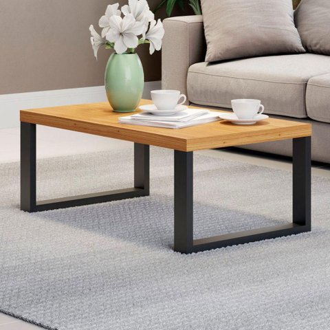 Mesa de Centro 100% MDF 67x44cm Industrial Marrom