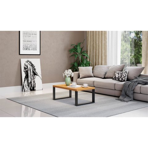 Mesa de Centro 100% MDF 89,5x53cm Industrial Marrom