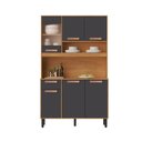 Ver mais imagens de Kit Nápoles 6 Portas 1 Vidro 1 Gaveta Cinamomo/grafite