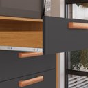 Ver imagem 7 de Kit Nápoles 6 Portas 1 Vidro 1 Gaveta Cinamomo/grafite