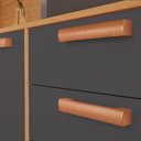 Ver imagem 4 de Kit Nápoles 6 Portas 1 Vidro 1 Gaveta Cinamomo/grafite