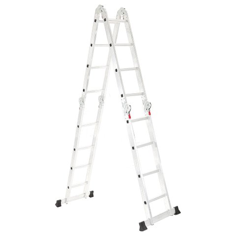 Escada de Aluminio Articulada Multifuncional  Garden Life 4x4 Cor Cinza