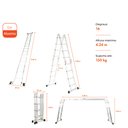 Ver imagem 4 de Escada de Aluminio Articulada Multifuncional  Garden Life 4x4 Cor Cinza