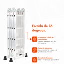 Ver imagem 2 de Escada de Aluminio Articulada Multifuncional  Garden Life 4x4 Cor Cinza