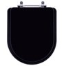 Assento Sanitário Poliester Carrara Ebano Preto Fosco para Vaso Deca - 1