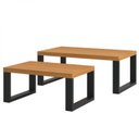 Ver imagem 2 de Kit 2 Mesas de Centro Retangulares Industrial Marrom 100% MDF