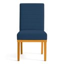 Ver imagem 3 de Cadeira de Jantar Mavie Estofada para Sala de Jantar Sofisticado Linhas Horizontais - Veludo Azul