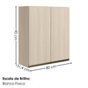 Ver imagem 3 de Armario Aereo 2 Portas MDF 80x90 cm Kali 119846 Bianco Toq Nicioli