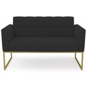 Ver imagem 6 de Sofá Namoradeira Base Industrial Dourado Ana Veludo Preto - Ibiza