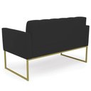 Ver imagem 7 de Sofá Namoradeira Base Industrial Dourado Ana Veludo Preto - Ibiza