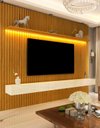 Ver imagem 1 de Conjunto Home Suspenso com Painel Ripado TV até 75 Jendal Cor:Madeira
