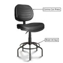 Ver imagem 2 de Cadeira Caixa Executiva Costurada sem Braços - (Aranha Martiflex) - Cor Preta - 35033