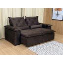 Ver imagem 4 de Sofá Retrátil Reclinável 1,80 M Marrom 200 Athenas