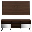 Ver imagem 3 de Rack Com Painel E Suporte Tv 65" Retrô Com Espelho Flórida Multimóveis V3142 Duna/Preto Duna/