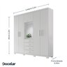 Guarda-Roupa Casal com Espelho 6 Portas 4 Gavetas Lages Docelar - 4