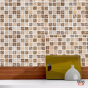 Ver imagem 3 de Papel de Parede Pastilhas Cozinha Marrom Autocolante 3mx58cm