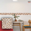 Ver imagem 2 de Papel de Parede Pastilhas Cozinha Marrom Autocolante 3mx58cm