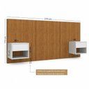 Ver imagem 3 de Cabeceira Casal Queen com 2 Mesas de Cabeceira LED 3500k e Tomadas 100% MDF Ayla