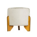 Ver imagem 1 de Puff Decorativa para Sala Thor Base Madeira Maciça Linho Divini Decor:bege