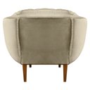 Ver imagem 5 de Kit 2 Poltronas Decorativa Marcela Veludo Bege Base Madeira Castanho - Pallazio