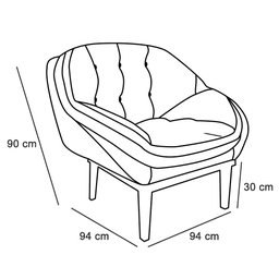 Kit 2 Poltronas Decorativa Marcela Veludo Bege Base Madeira Castanho - Pallazio - 6