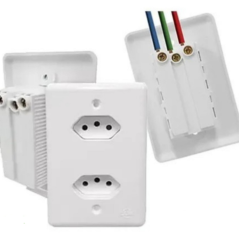 Kit com 3 Tomada Dupla Monobloco 2p+t 10a Il-201200 Cd.303