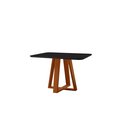 Ver imagem 2 de Conjunto Sala de Jantar Mesa Floripa Madeira Maciça 90x90cm Tampo Quadrado Vidro Preto com 4 Cadeira