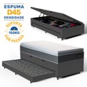 Ver imagem 2 de Cama Box Baú com Colchão de Espuma D45 Pillow Top Fort Comfort + Auxiliar Unique Solteiro 88cm