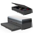 Ver imagem 1 de Cama Box Baú com Colchão de Espuma D45 Pillow Top Fort Comfort + Auxiliar Unique Solteiro 88cm