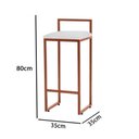 Ver imagem 4 de Kit 4 Banquetas Altas Industriais em Aço Dori Cobre Assento Suede Branco