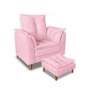 Ver imagem 2 de Poltrona Confortável para Amamentação com Puff Fibras Macias Rosa Bêbê