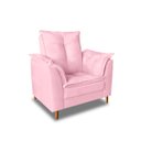 Ver imagem 3 de Poltrona Confortável para Amamentação com Puff Fibras Macias Rosa Bêbê