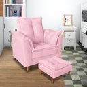 Ver imagem 1 de Poltrona Confortável para Amamentação com Puff Fibras Macias Rosa Bêbê