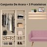 Três Nichos + Aparador Para Sala Com Cabideiro Organizador - 1