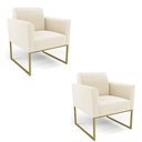 Ver imagem 2 de Poltrona Sala Decorativa Kit 2 Marisa Industrial Dourado Veludo D03 - D’Rossi