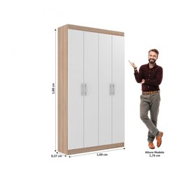 Armário Multiuso 4 Portas 8 Prateleiras Milão Espresso Móveis - 4