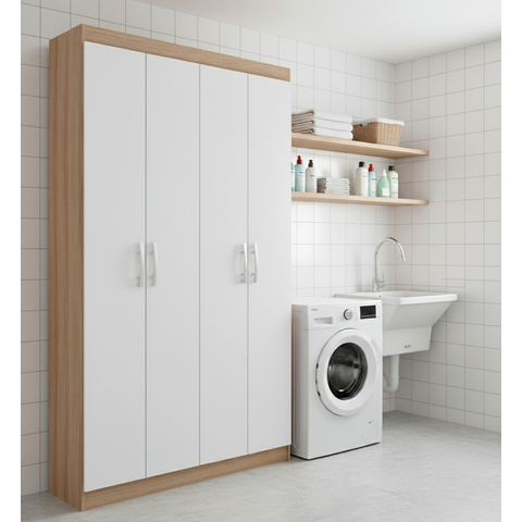 Armário Multiuso 4 Portas 8 Prateleiras Milão Espresso Móveis