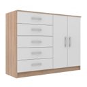 Ver imagem 3 de Cômoda 2 Portas 5 Gavetas Branco/Demolição