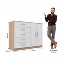 Ver imagem 4 de Cômoda 2 Portas 5 Gavetas Branco/Demolição