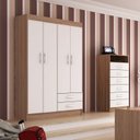 Ver imagem 2 de Guarda-Roupa Solteiro 4 Portas 2 Gavetas Atalaia