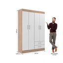 Ver imagem 5 de Guarda-Roupa Solteiro 4 Portas 2 Gavetas Atalaia Branco/Demolição
