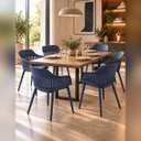 Ver imagem 4 de Kit 4 Cadeira Marcela com Braços para Sala de Jantar Cozinha Área Gourmet - Azul