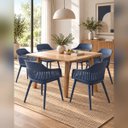 Ver imagem 3 de Kit 4 Cadeira Marcela com Braços para Sala de Jantar Cozinha Área Gourmet - Azul