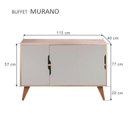 Ver imagem 4 de Aparador Murano Retrô 3 Portas MDP 115cm Carvalho e Verde Menta Mercado Das Prateleiras