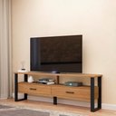 Ver imagem 1 de Rack para TV até 60 Polegadas 100% MDF 180cm 2 Gavetas Pradel Marrom